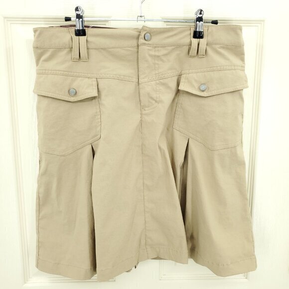 Athleta Dresses & Skirts - Athleta Lightweight/Quick-Dry A-Line Pleated Cargo Pocket Skirt 10 Tan
